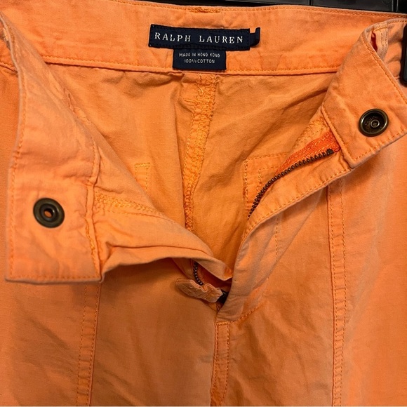Ralph Lauren Womens VTG Y2K Pastel Orange Cargo Pants with Utility Design Size 8 - Picture 5 of 6